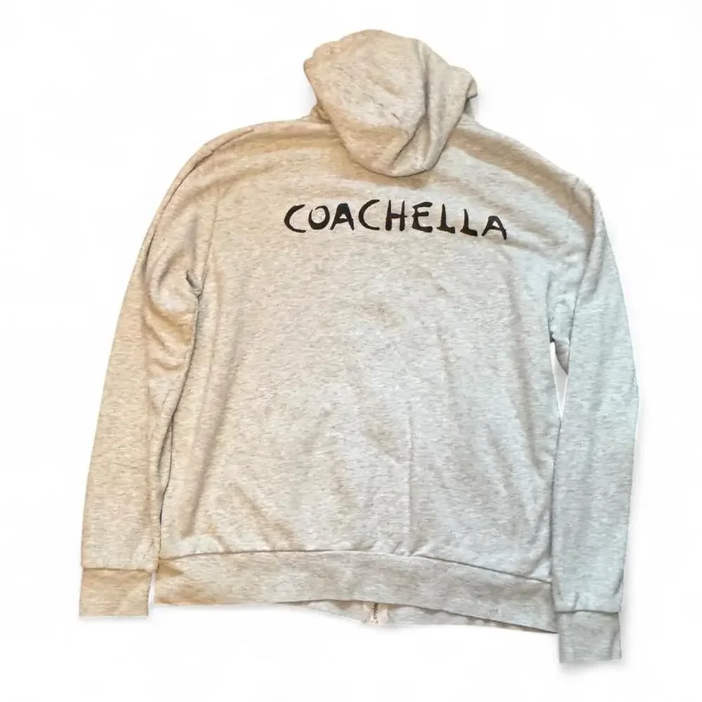 NEW Coachella Music Festival x H&M Collab Heather Cream Zip-Up Hoodie — XL - Picture 5 of 7